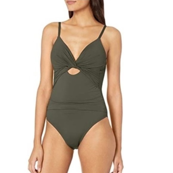La Blanca Island Goddess Twist Front Keyhole Swimsuit - Picture 1 of 8